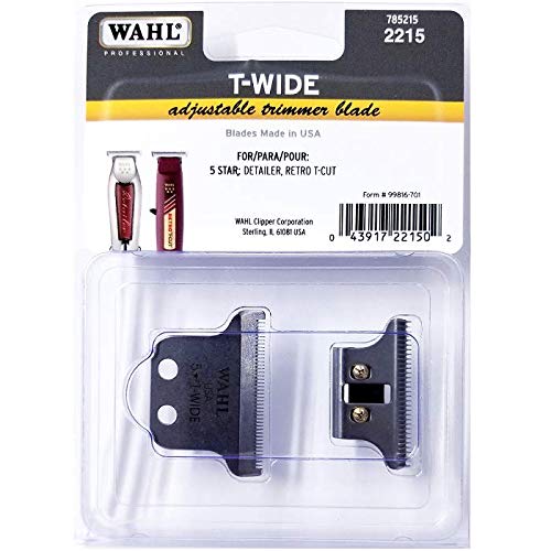 Wahl T-Wide Adjustable Trimmer Blade for 5 Star Detailer, Retro T-Cut #2215
